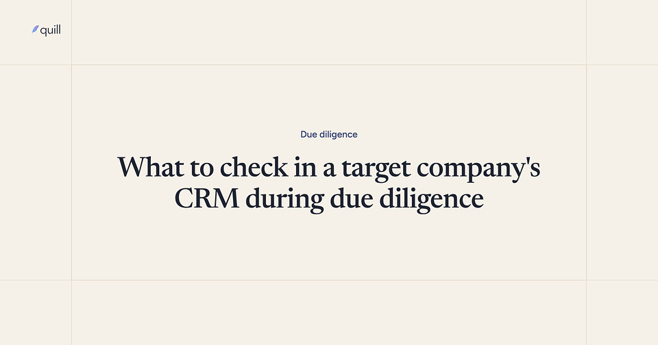 What to check in a target company's CRM during due diligence